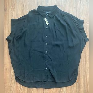 Madewell slightly oversized button down top.
